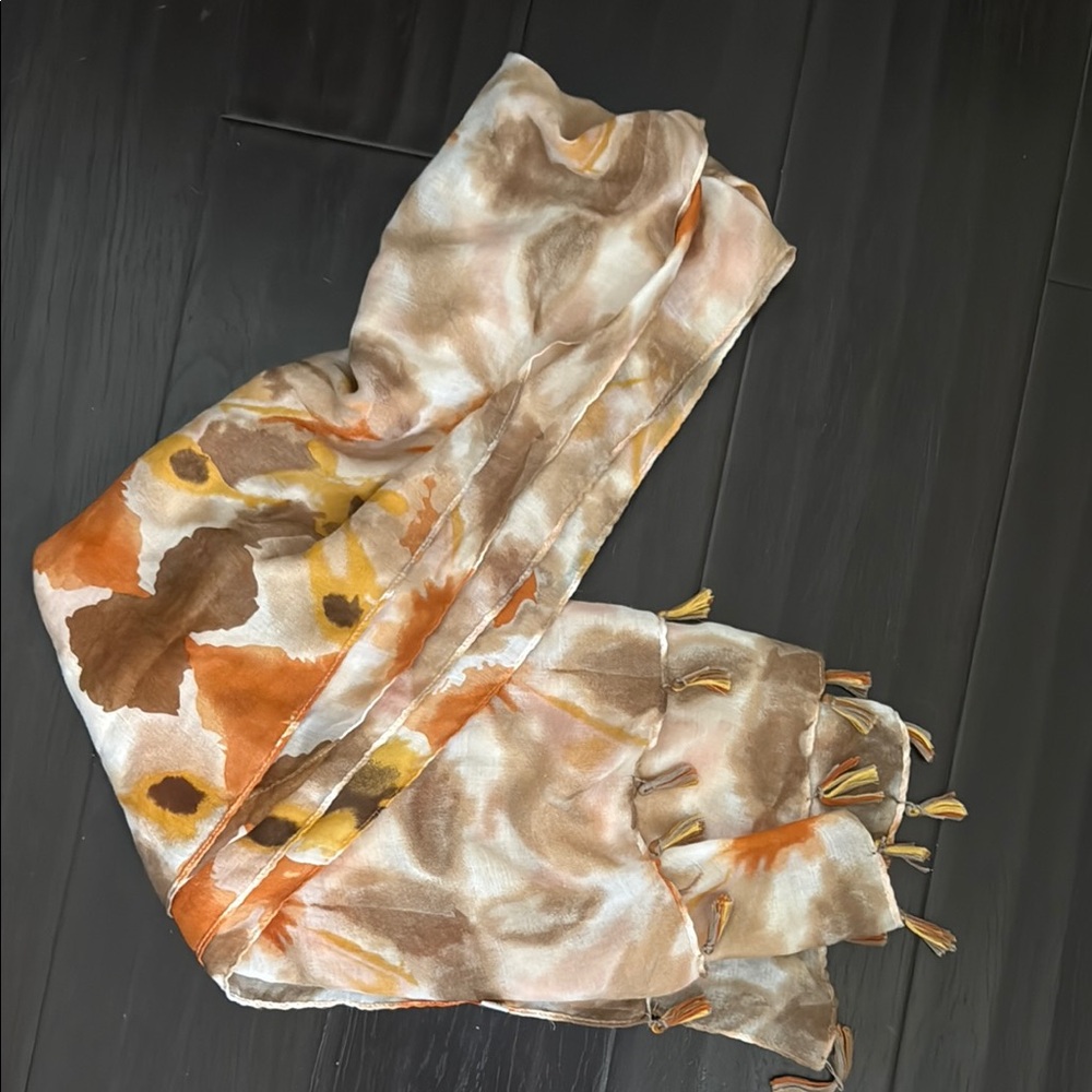 Elegant Multicolor Scarf with Tassels